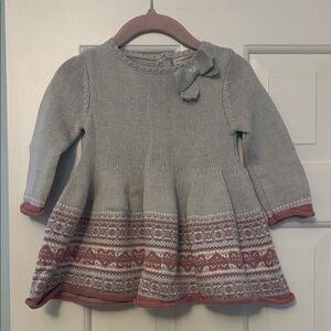 Catherine Malandrino Gray and Pink Heart Sweater